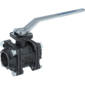 KLINGER Ballostar KHA-G 3-piece Full Bore Ball Valve, Threaded End Connection with Hand Lever